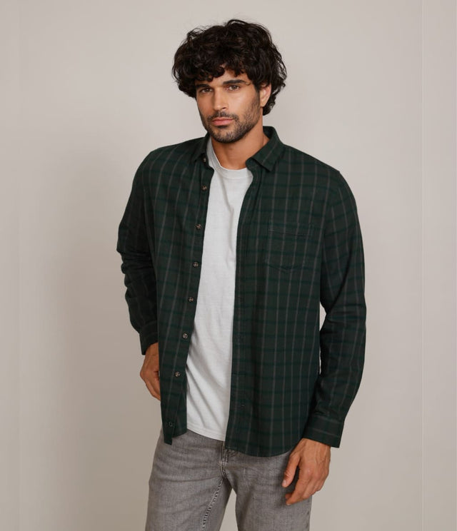 Camisa Franela Delgada Verde - Camisa