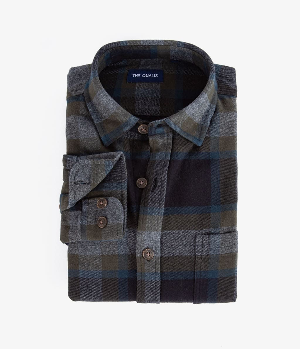 Camisa Franela Gruesa Azul - Camisa