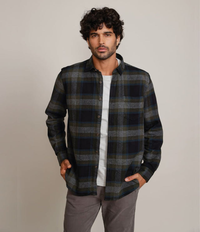 Camisa Franela Gruesa Azul - Camisa