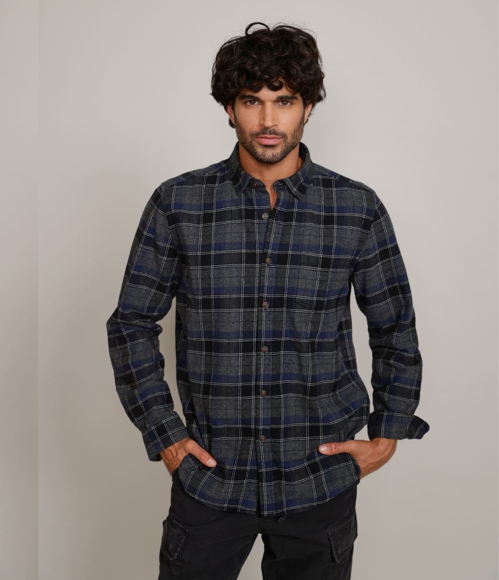 Camisa Franela Gruesa Café - Camisa