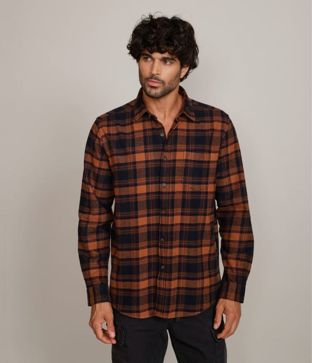 Camisa Franela Gruesa Orange - Camisa