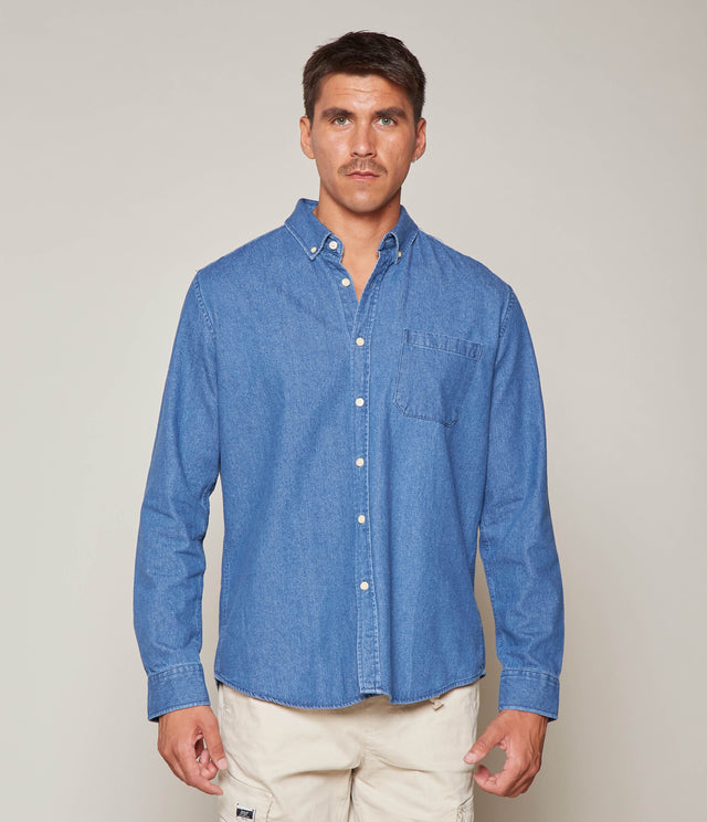 Camisa Denim Grueso Azul Oscuro - Camisa