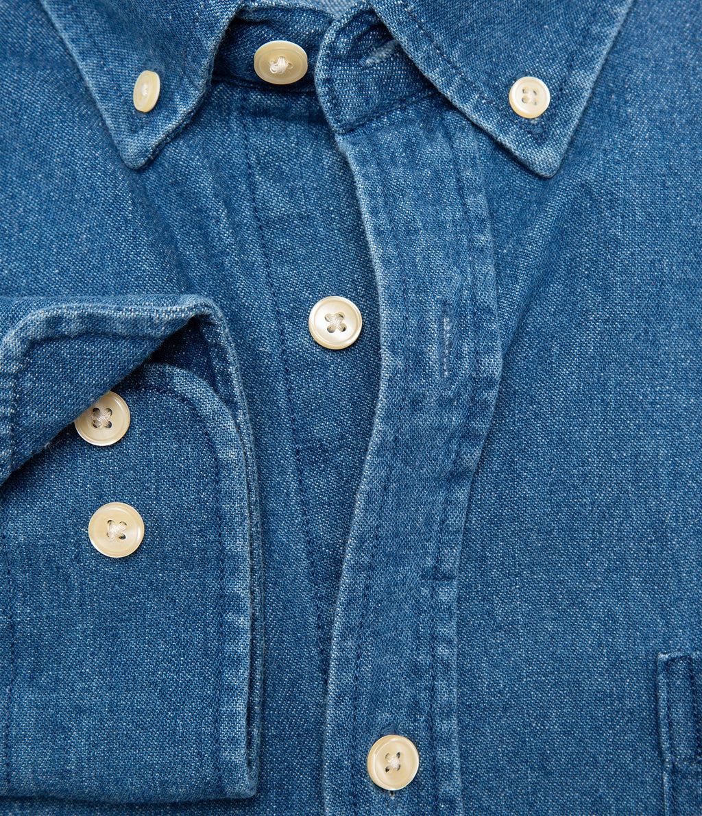 Camisa Denim Grueso Azul Oscuro - Camisa