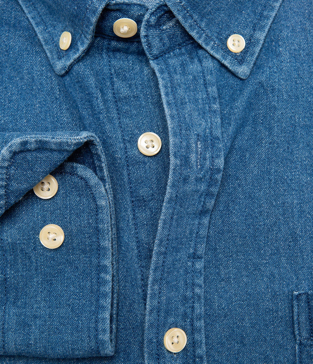 Camisa Denim Grueso Azul Oscuro - Camisa