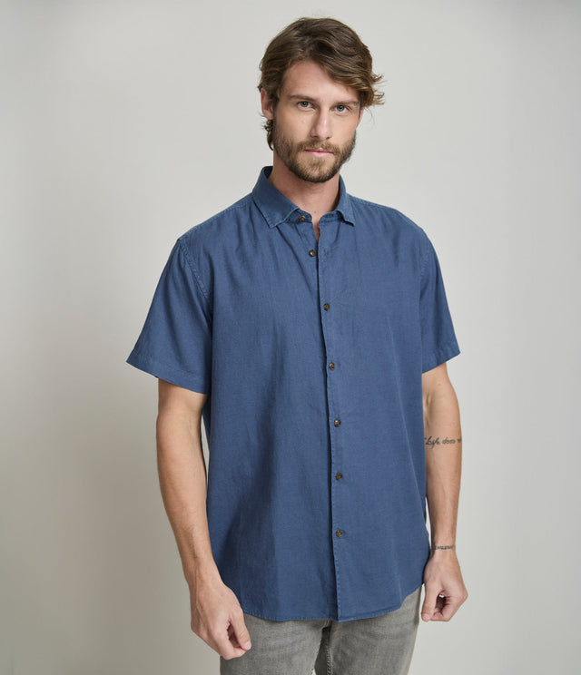 Camisa Alven Manga Corta Azul Navy - Camisa