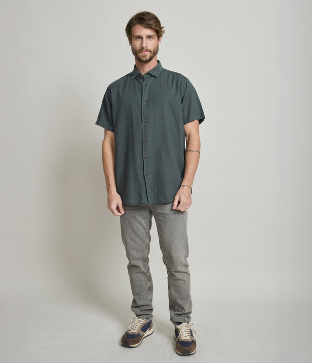 Camisa Alven Manga Corta Verde Oscuro - Camisa