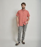 Camisa Alven Manga Corta Terracota - Camisa