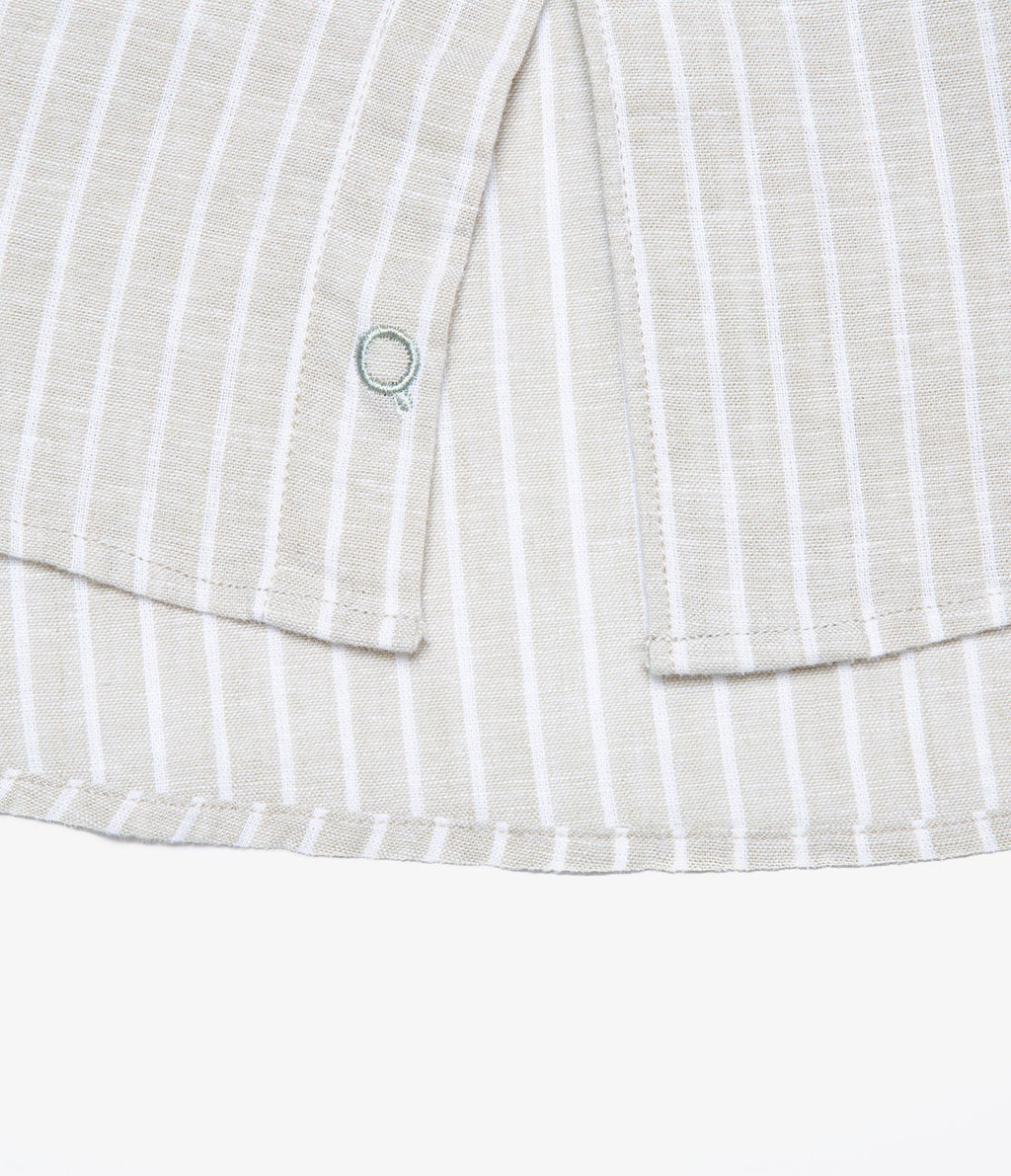 Camisa Lino Rayas Verde Oliva - Camisa
