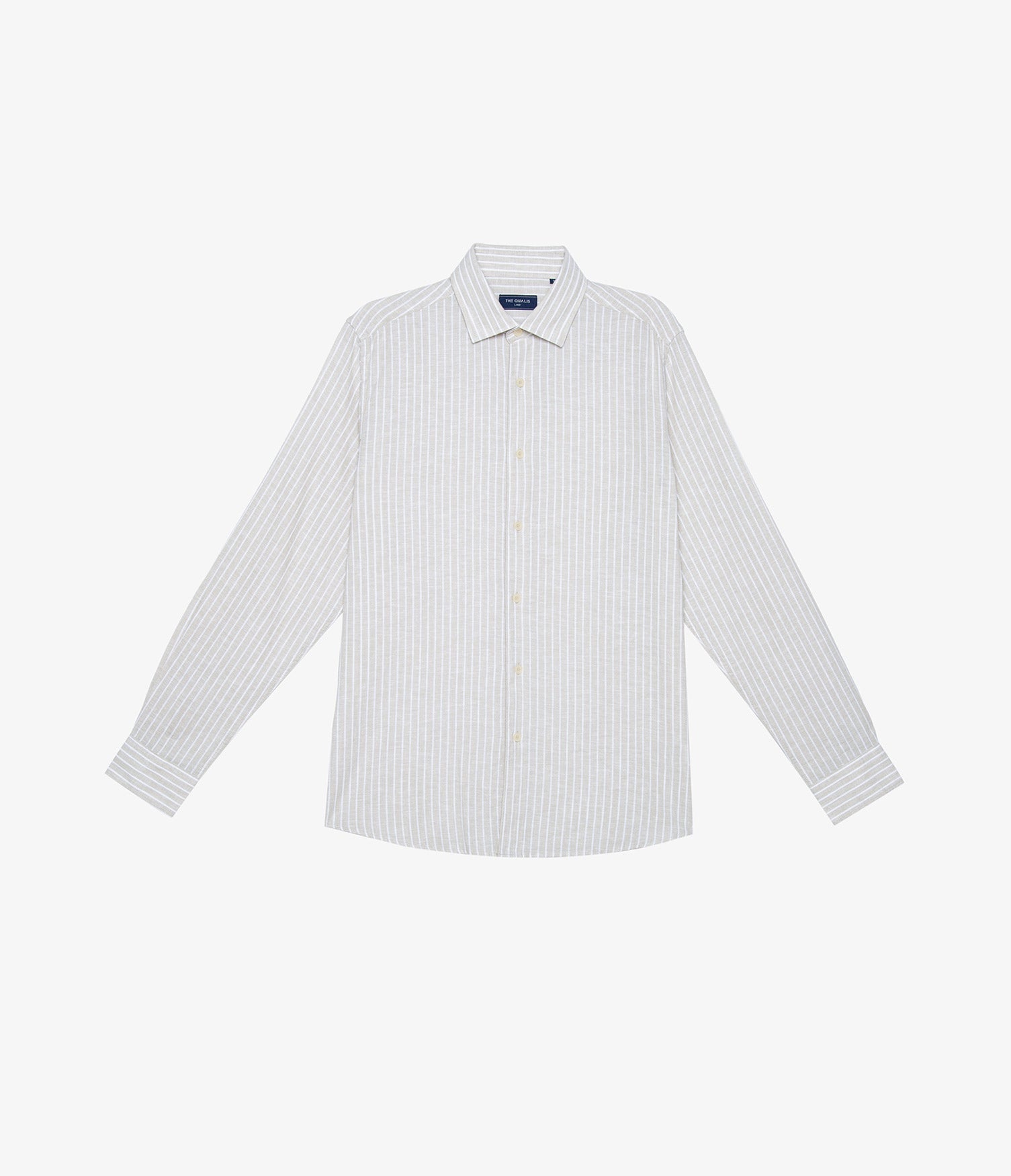 Camisa Lino Rayas Verde Oliva - Camisa