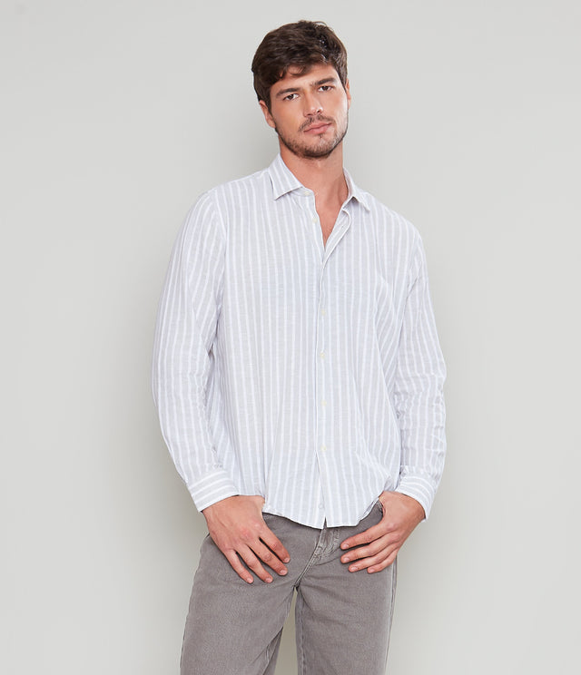 Camisa Nevis Rayas Verde - Camisa