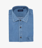 Camisa Denim Manga Corta Azul - Camisa