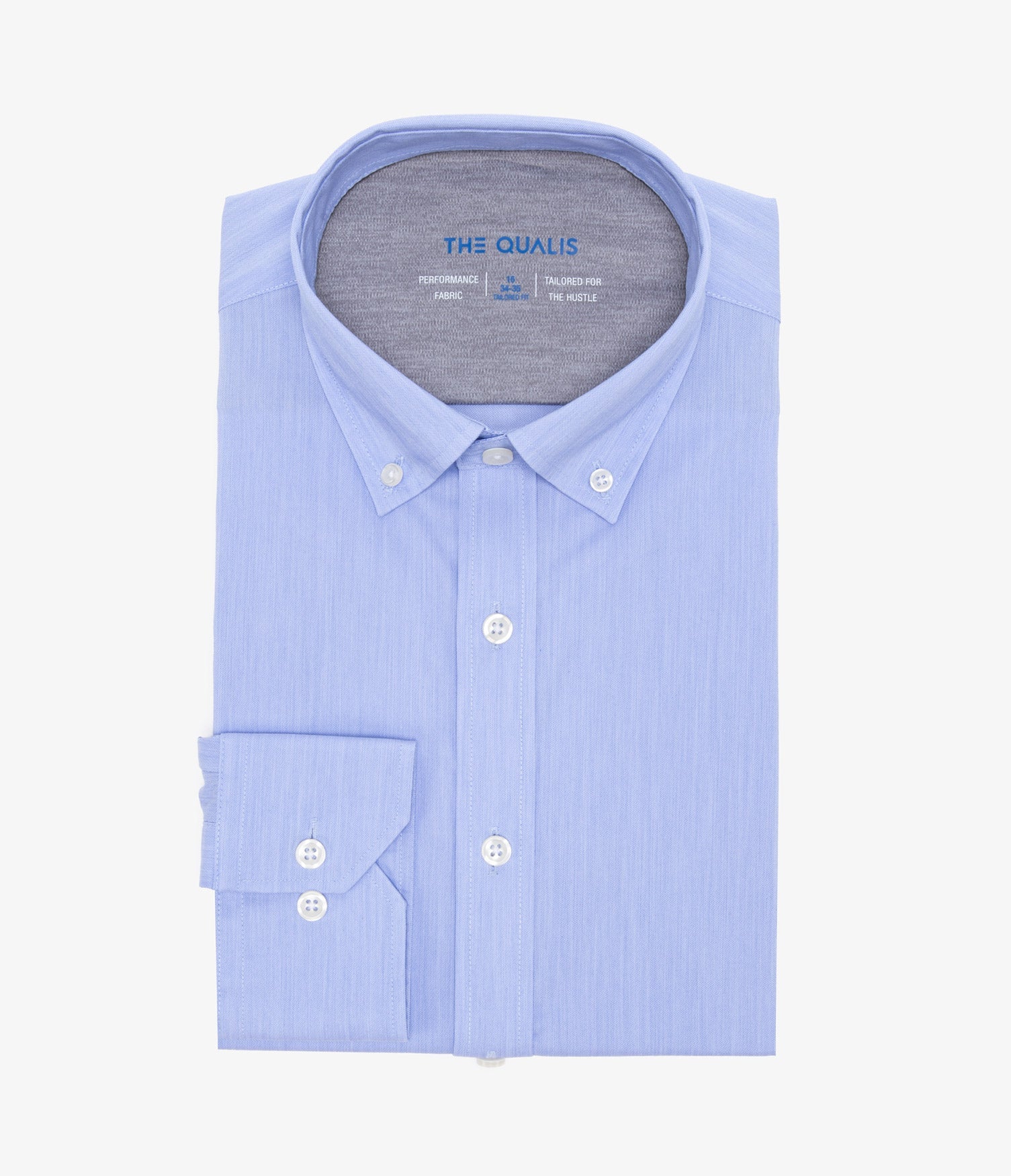 The Qualis - Camisa hombre Non-iron manga larga Performance Ken Button Down