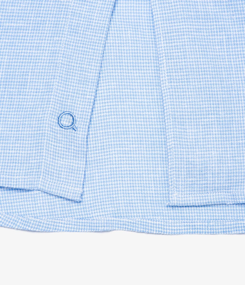 Camisa Lino Cuadros Azul - Camisa