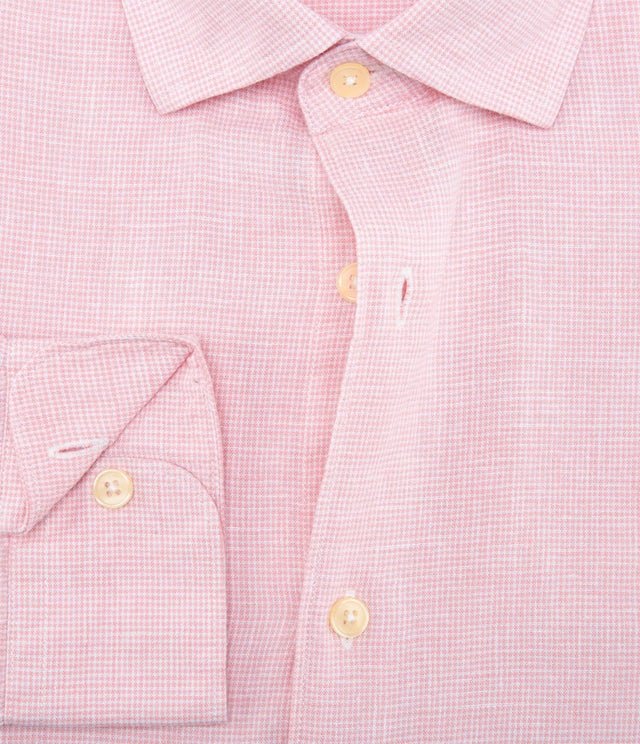 Camisa Lino Cuadros Rosado - Camisa