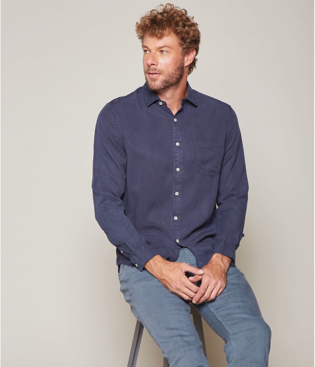 Camisa Lyocell Azul - Camisa