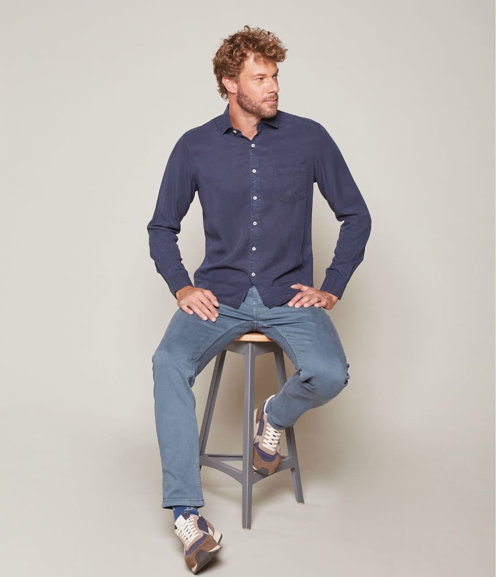 Camisa Lyocell Azul - Camisa