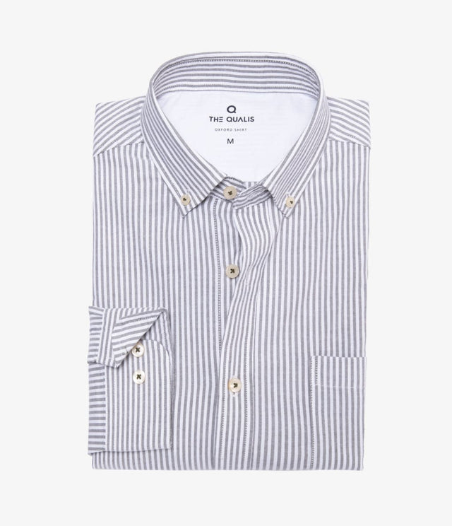 Camisa Oxford Lineas Gris