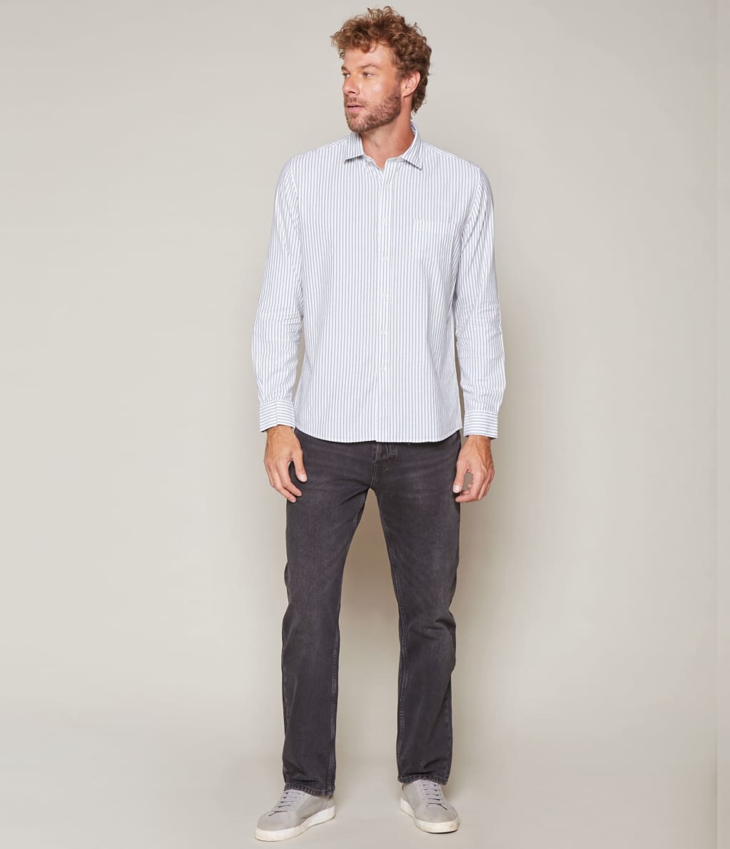 Camisa Oxford Rayas Azul - Camisa