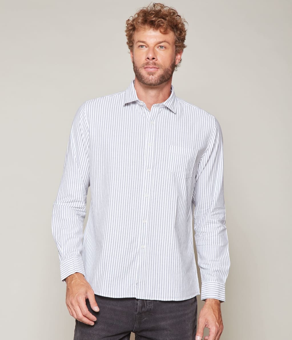 Camisa Oxford Rayas Azul - Camisa