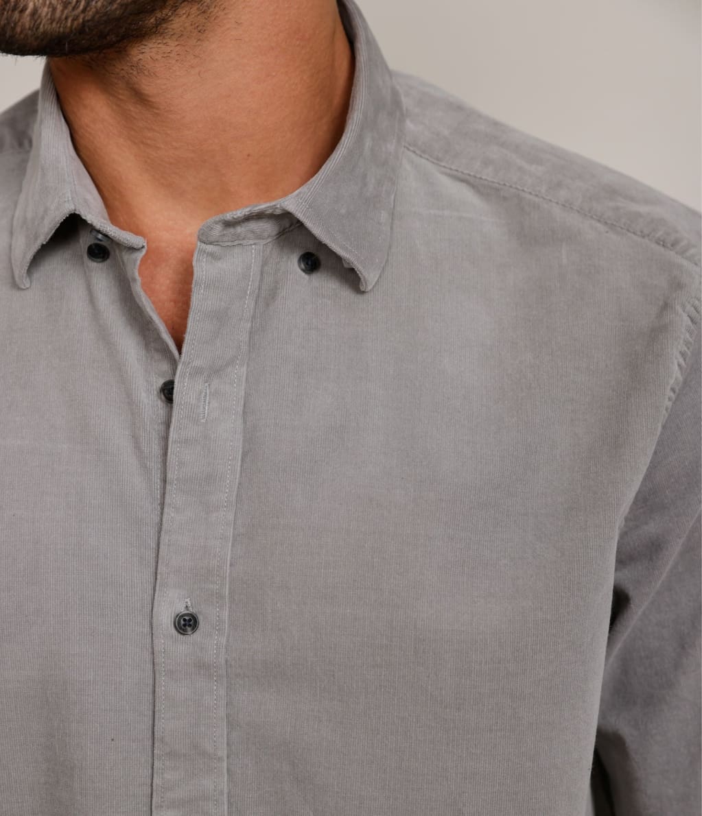 Camisa Robert Cotelé Grueso Gris - Camisa