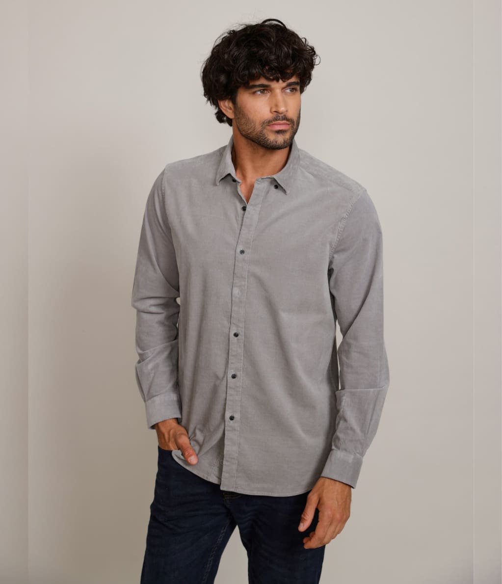 Camisa Robert Cotelé Grueso Gris - Camisa