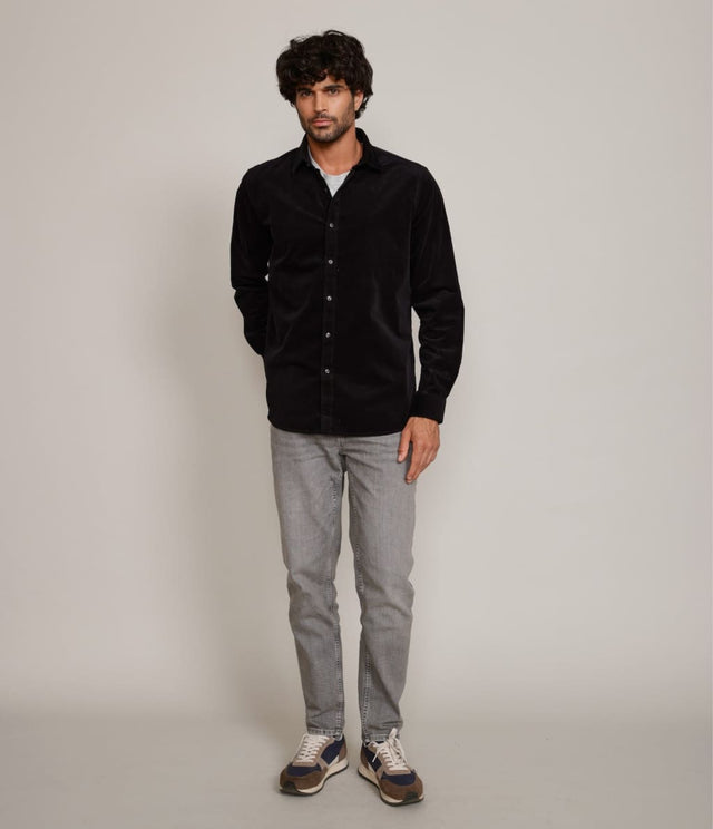 Camisa Robert Cotelé Grueso Negro - Camisa