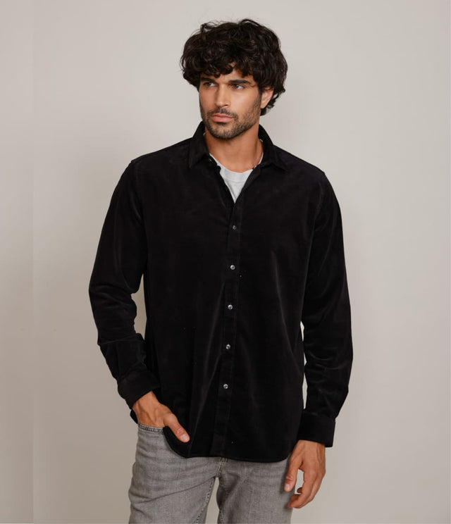 Camisa Robert Cotelé Grueso Negro - Camisa