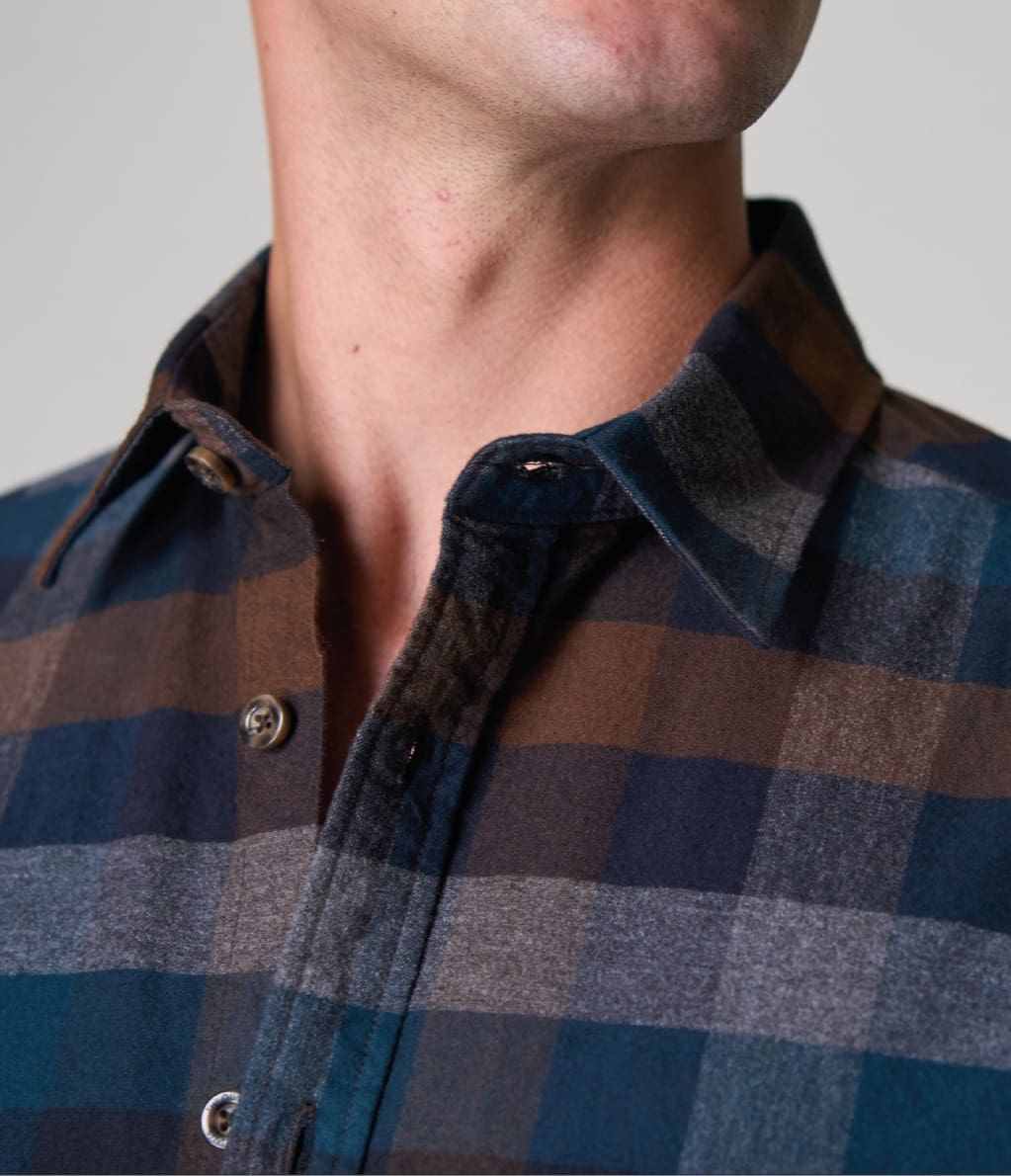 Camisa Ron Cuadros Azul - Camisa