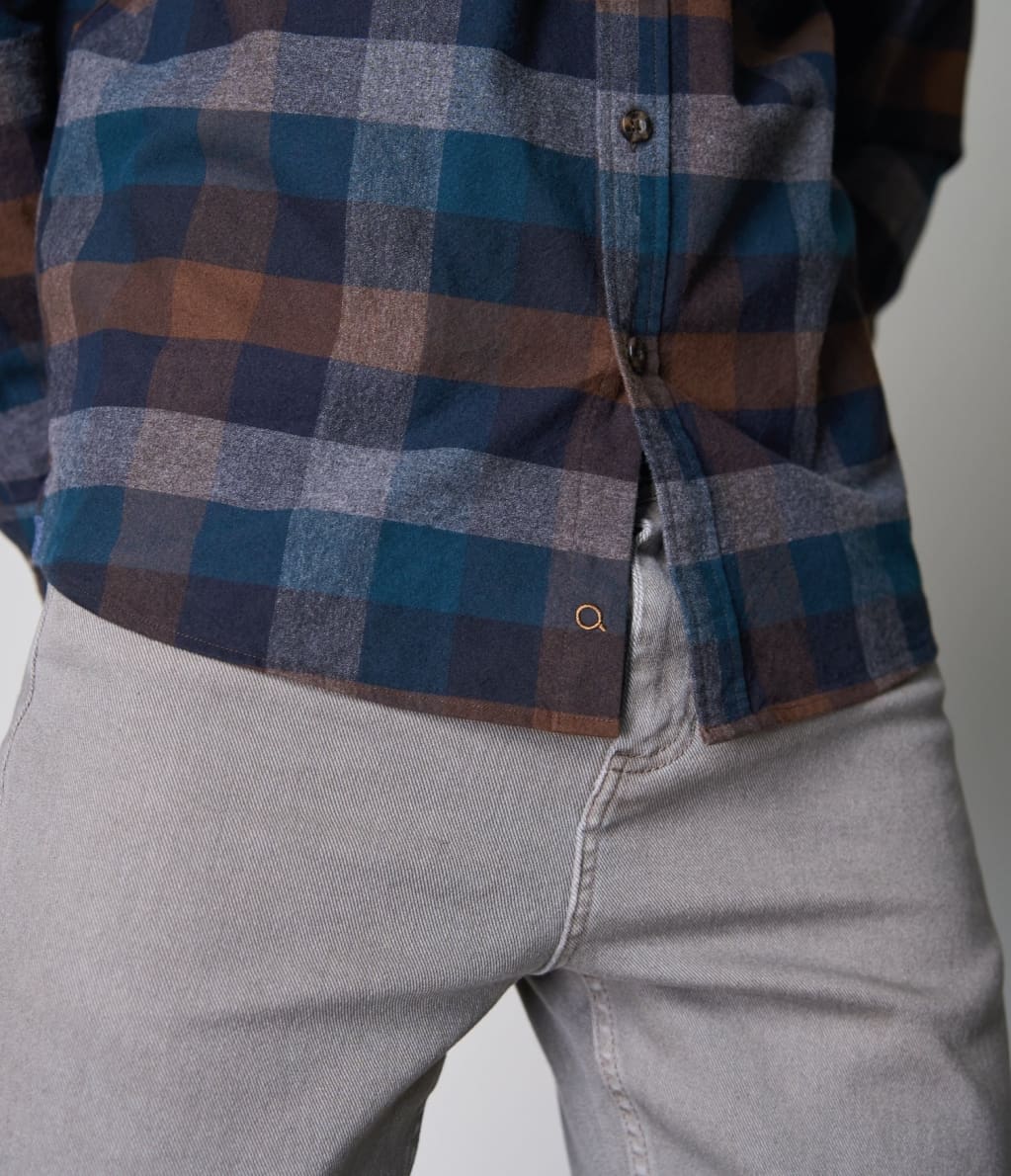 Camisa Ron Cuadros Azul - Camisa