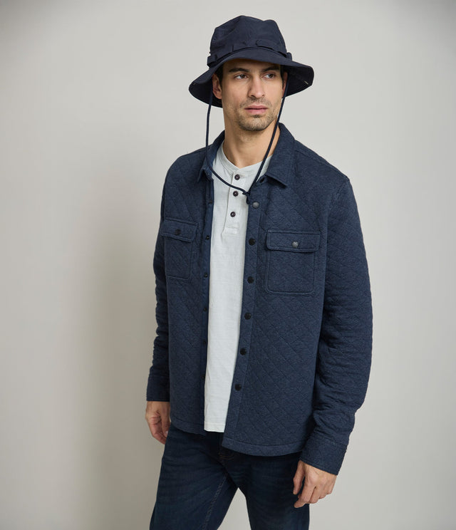 Quilted Shirt Jacket Azul - Chaqueta