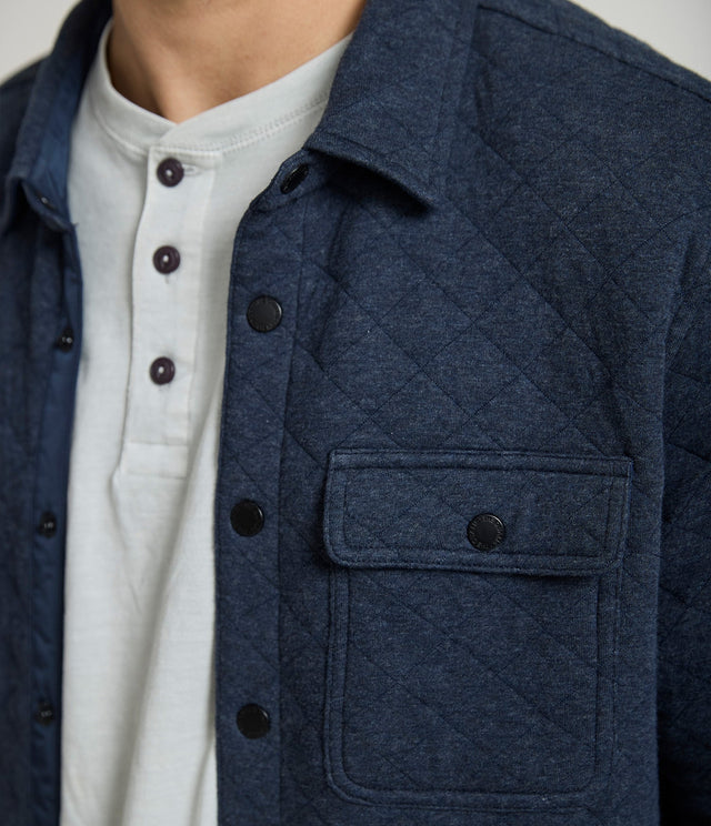 Quilted Shirt Jacket Azul - Chaqueta