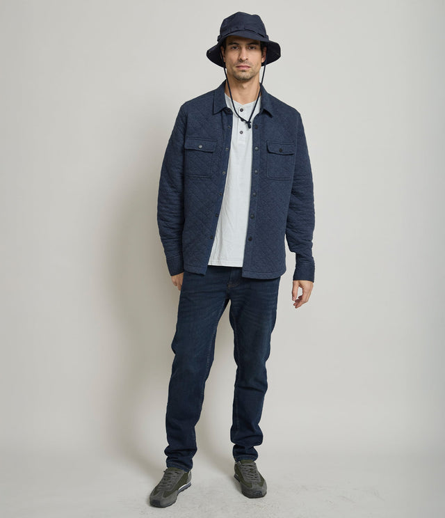 Quilted Shirt Jacket Azul - Chaqueta