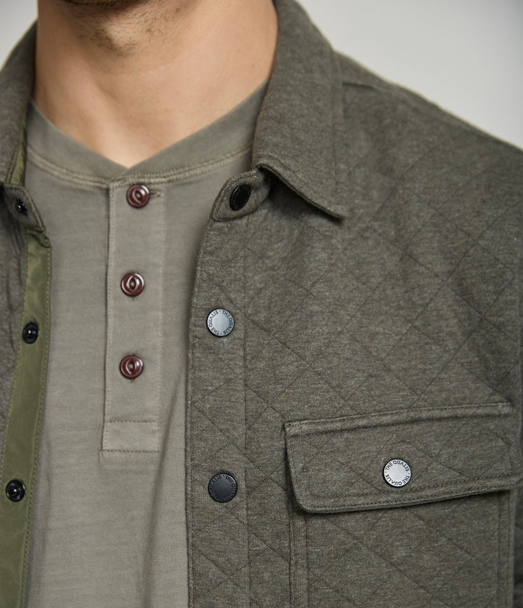 Quilted Shirt Jacket Verde - Chaqueta