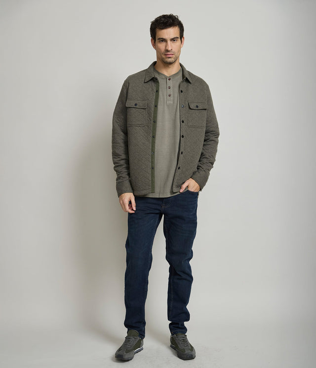 Quilted Shirt Jacket Verde - Chaqueta