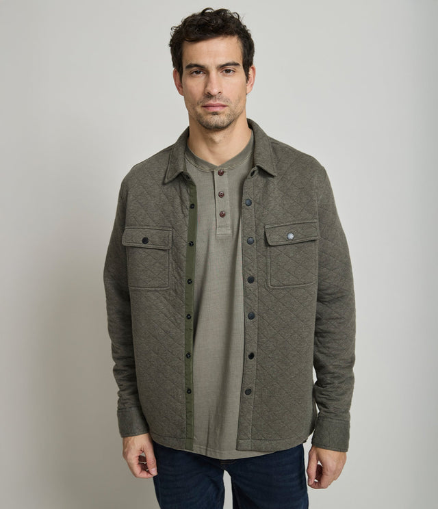 Quilted Shirt Jacket Verde - Chaqueta