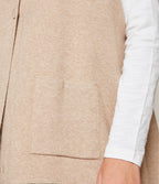 Chaqueta Otavia Sin Mangas Beige - Sweater Mujer