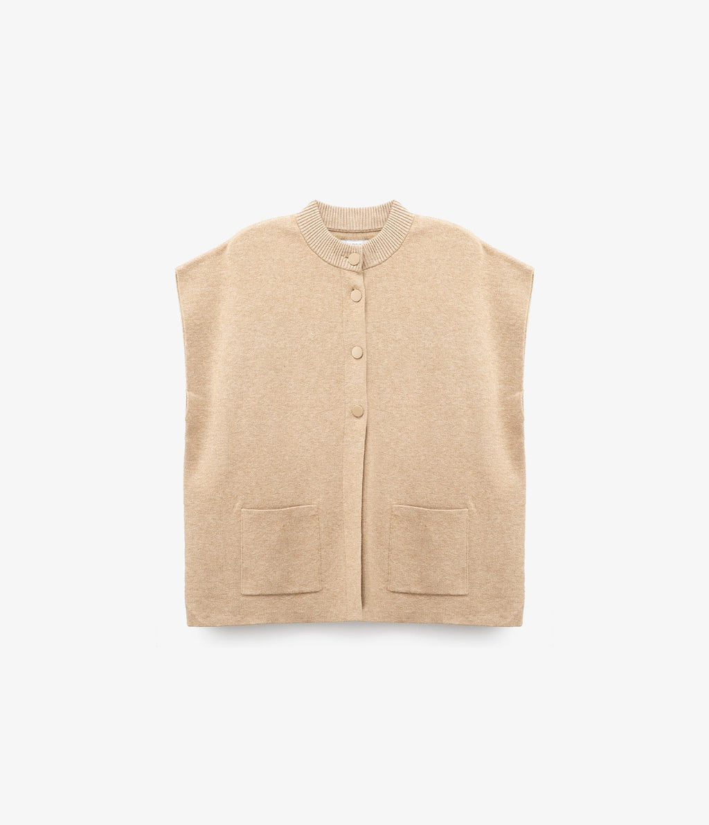 Chaqueta Otavia Sin Mangas Beige - Sweater Mujer