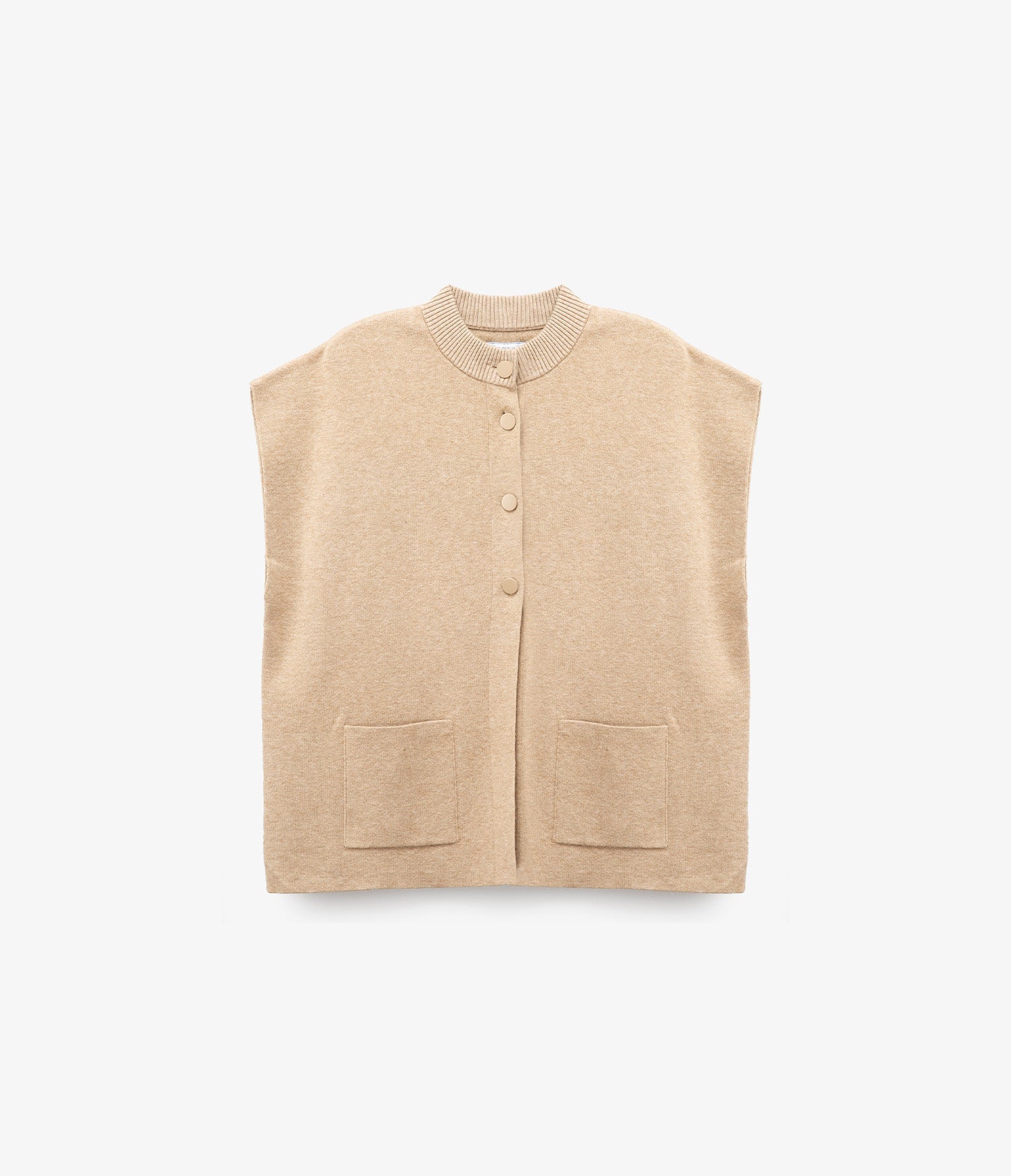 Chaqueta Otavia Sin Mangas Beige - Sweater Mujer