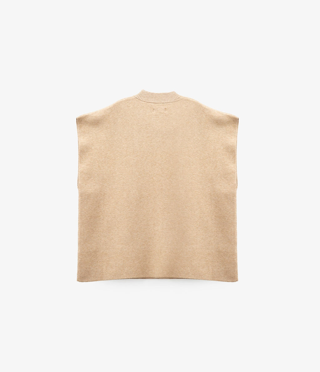 Chaqueta Otavia Sin Mangas Beige - Sweater Mujer