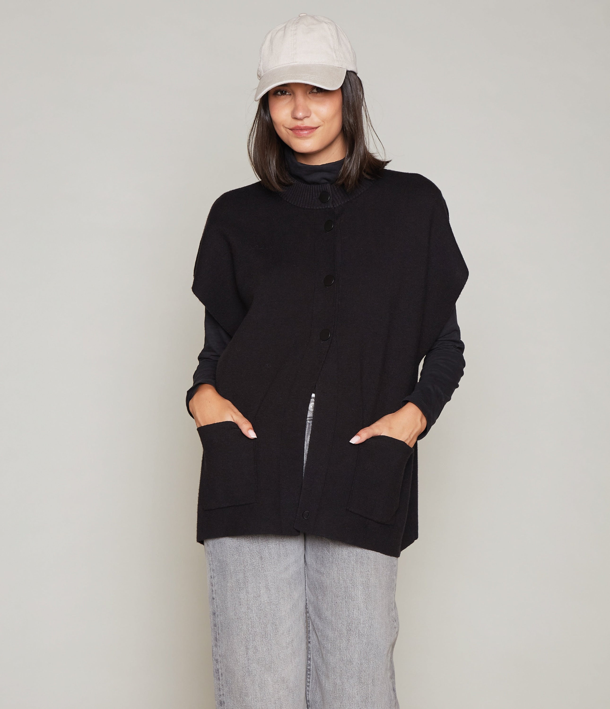 Chaqueta Otavia Sin Mangas Negro - Sweater Mujer