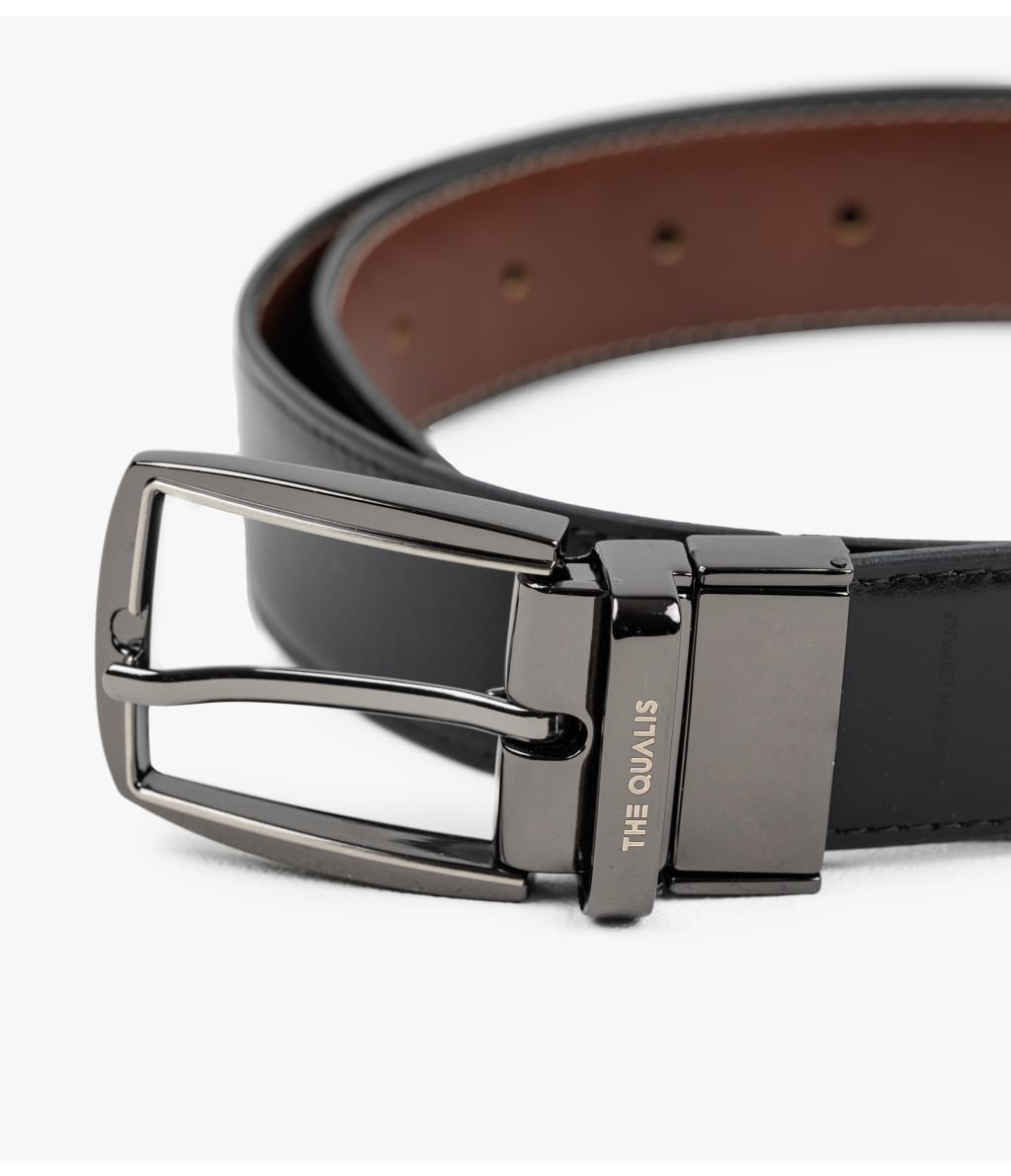 The Qualis Cinturón Hombre Cuero Reversible Negro Café