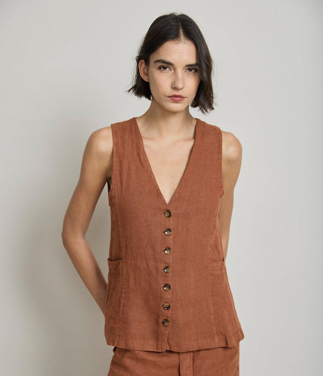 Guillete Fiore Lino Terracota - Sweater Mujer