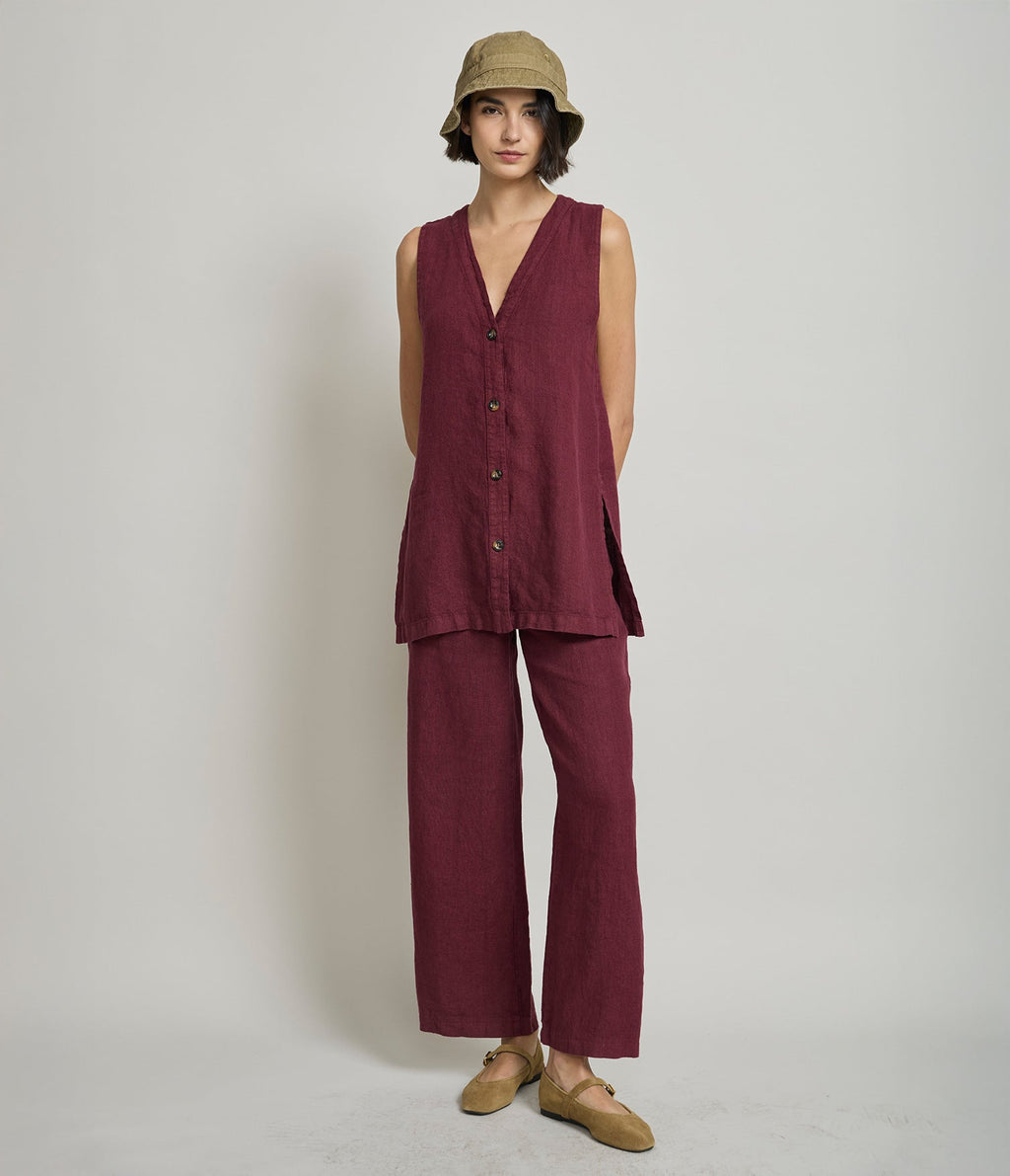 Guillete Milan Lino Berenjena - Blusa