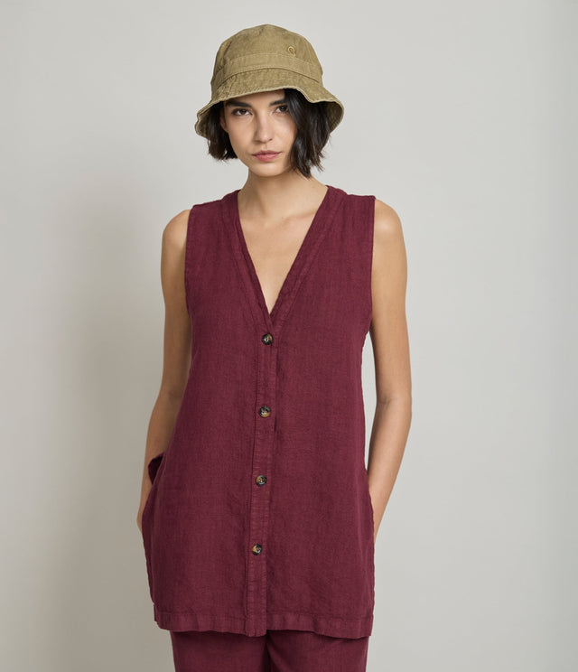 Guillete Milan Lino Berenjena - Blusa