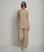 Guillete Milan Lino Café Claro - Blusa