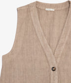 Guillete Milan Lino Café Claro - Blusa