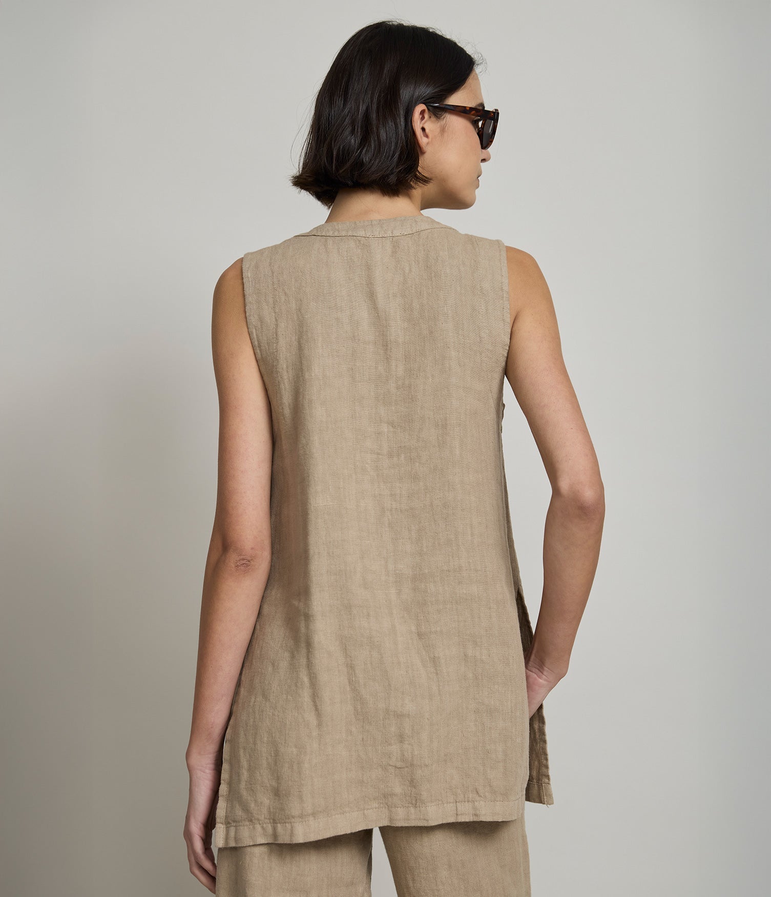 Guillete Milan Lino Café Claro - Blusa