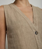 Guillete Milan Lino Café Claro - Blusa
