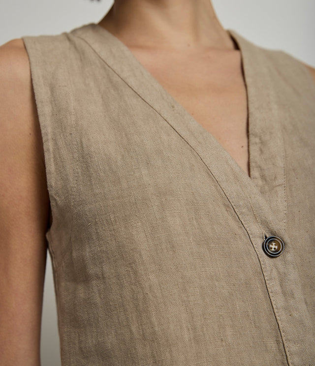 Guillete Milan Lino Café Claro - Blusa