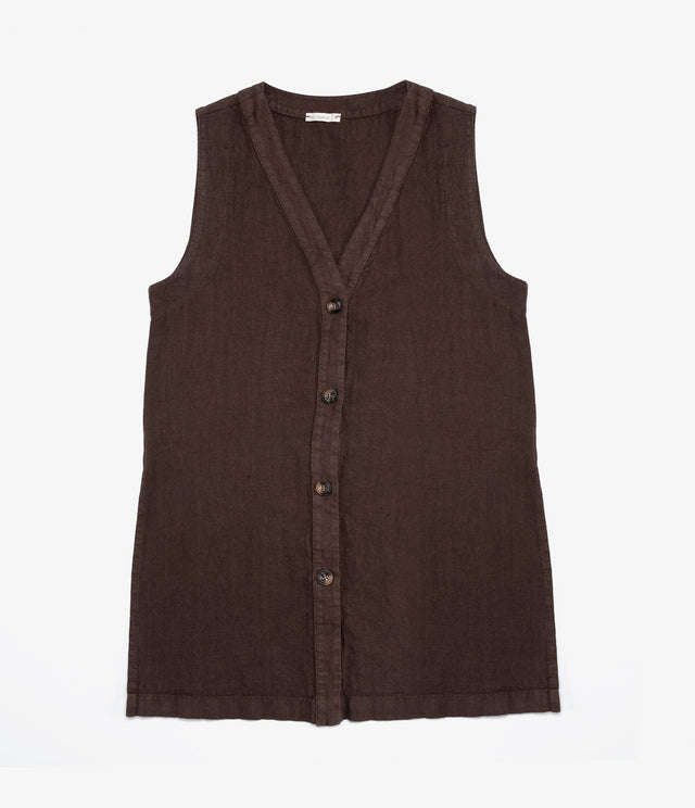 Guillete Milan Lino Café Oscuro - Blusa